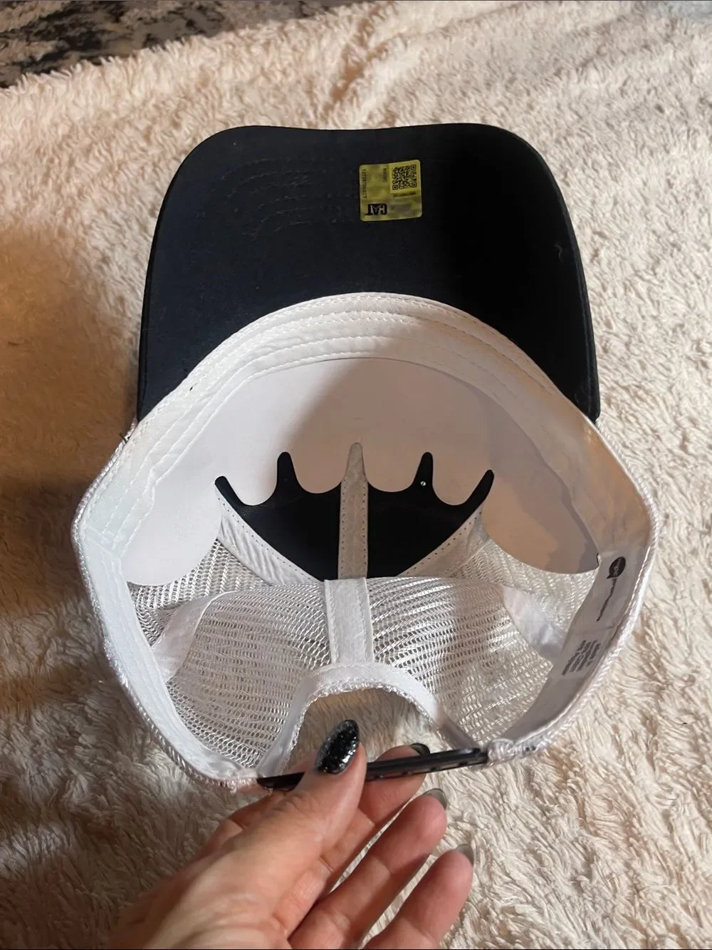 CAT trucker Cap - Black and White with Yellow Accent NEW